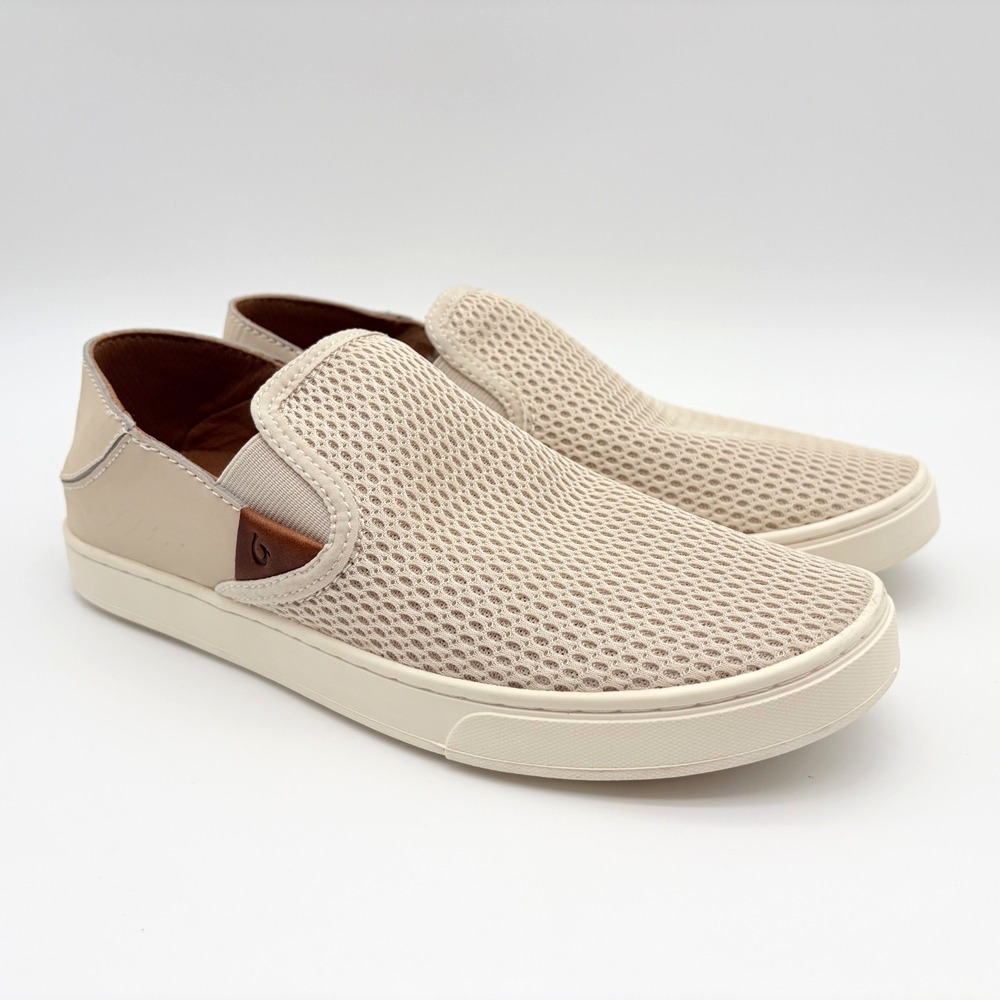 Olukai Pehuea Slip On Sneakers Womens Size 8.5 Tapa Mesh Shoes
